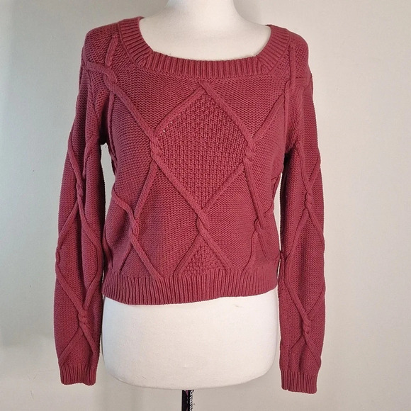 CAbi Mulberry square neck Pull over chuncky knit sweater Style 3883 - Picture 2 of 8